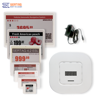 How many electronic shelf label base stations need to be deployed in a 3,000m² supermarket?