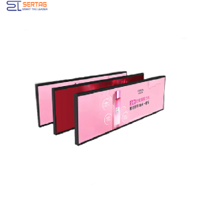 Pantalla LCD de borde de estante de exhibición de barra LCD estirada de señalización Digital de 35 pulgadas para publicidad de supermercado