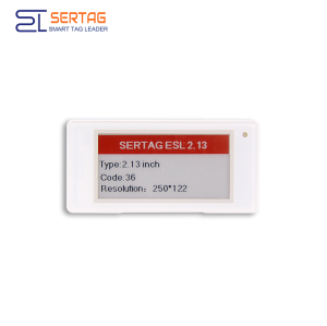 Sertag el estante electrónico al por menor de 2,13 pulgadas etiqueta las etiquetas de la energía baja 2.4G