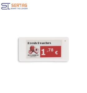 Etiquetas electrónicas para estantes Sertag 2,4G 2,66 pulgadas de bajo consumo SETRV3-0266-3A