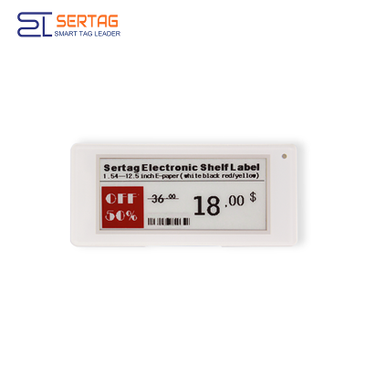 Sertag etiquetas de precios electrónicas de 2,9 pulgadas venden al por menor el papel electrónico inalámbrico 2.4G