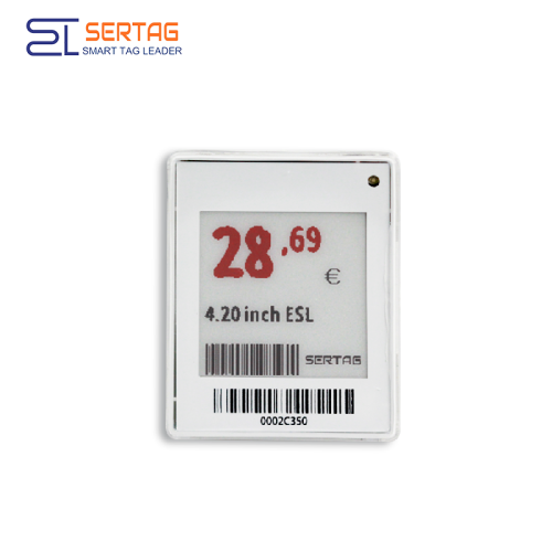 Sertag etiquetas de precios electrónicas de baja potencia Rf 433Mhz de 1,54 pulgadas