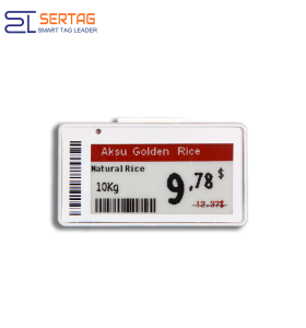 Etiqueta de precio digital Rf433MHz tricolor de 2,13 pulgadas para supermercados
