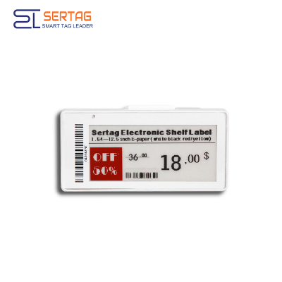 Sertag Etiquetas inteligentes digitales para venta al por menor tricolores de 2,9 pulgadas Rf 433Mhz