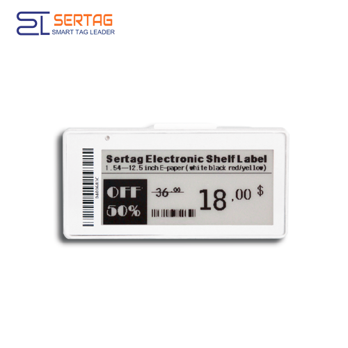 Sertag Etiquetas inteligentes digitales para venta al por menor tricolores de 2,9 pulgadas Rf 433Mhz