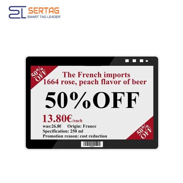 Sertag Electronic Shelf Labels Wifi Transmission 7.5inch SETW0750R
