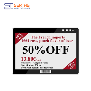 Etiquetas inteligentes digitales con wifi de 7,5 pulgadas, señalización digital para mesas