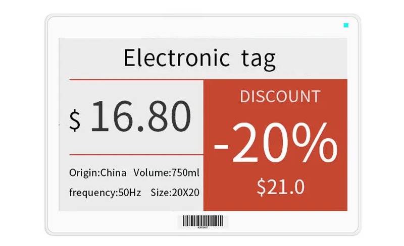 Etiquetas de precios digitales BLE de 10,2 pulgadas