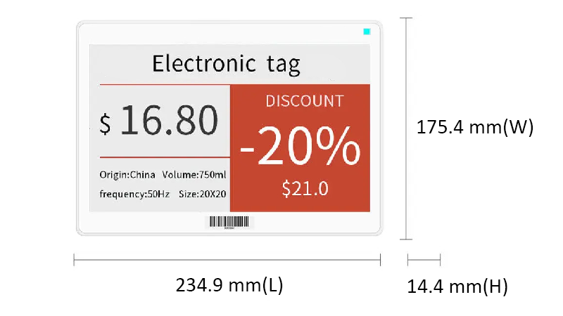 10.2 inch BLE electronic price tags