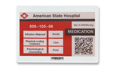 7.5 inch hospital electronic name card