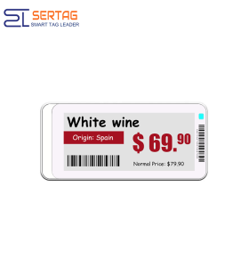 2,9 etiqueta roja del supermercado del radio de comunicación de la exhibición los 30m del precio del estante electrónico de la pulgada 2.4G Epaper