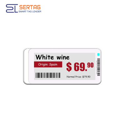 2,9 etiqueta roja del supermercado del radio de comunicación de la exhibición los 30m del precio del estante electrónico de la pulgada 2.4G Epaper