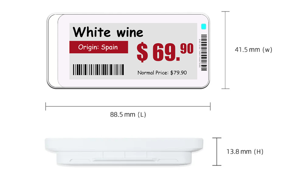 2.9 inch electronic shelf price display