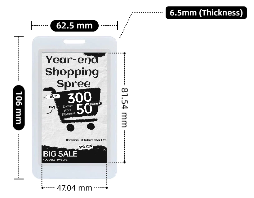 3.7 inch e-ink name badge