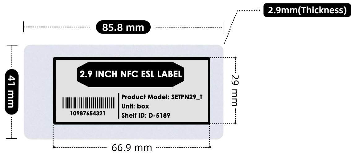 2.9 inch nfc electronic label