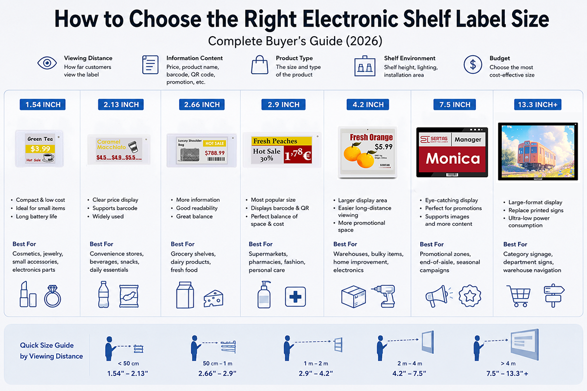 how to choose the right electronic shelf label size