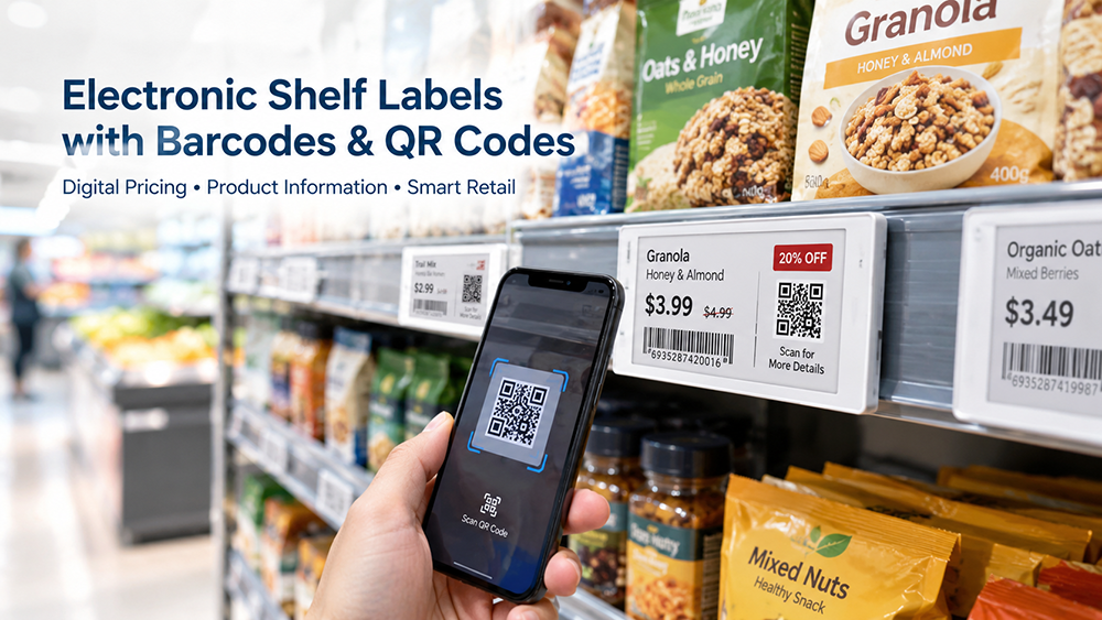 Electronic Shelf Labels Display Barcodes