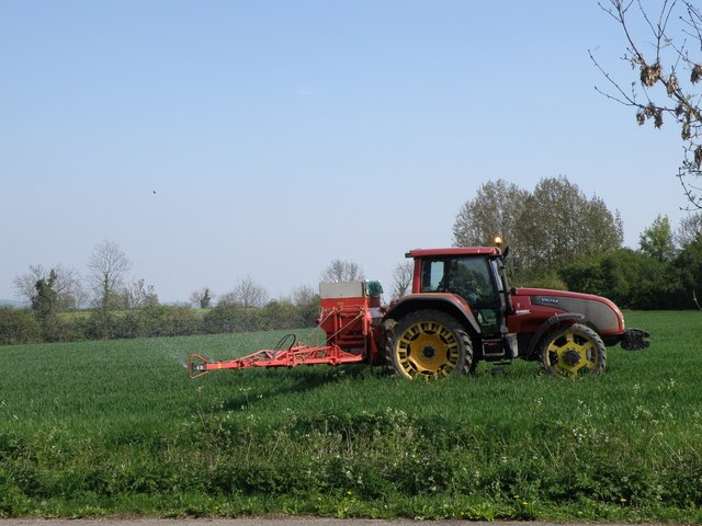 fertilizer application on field