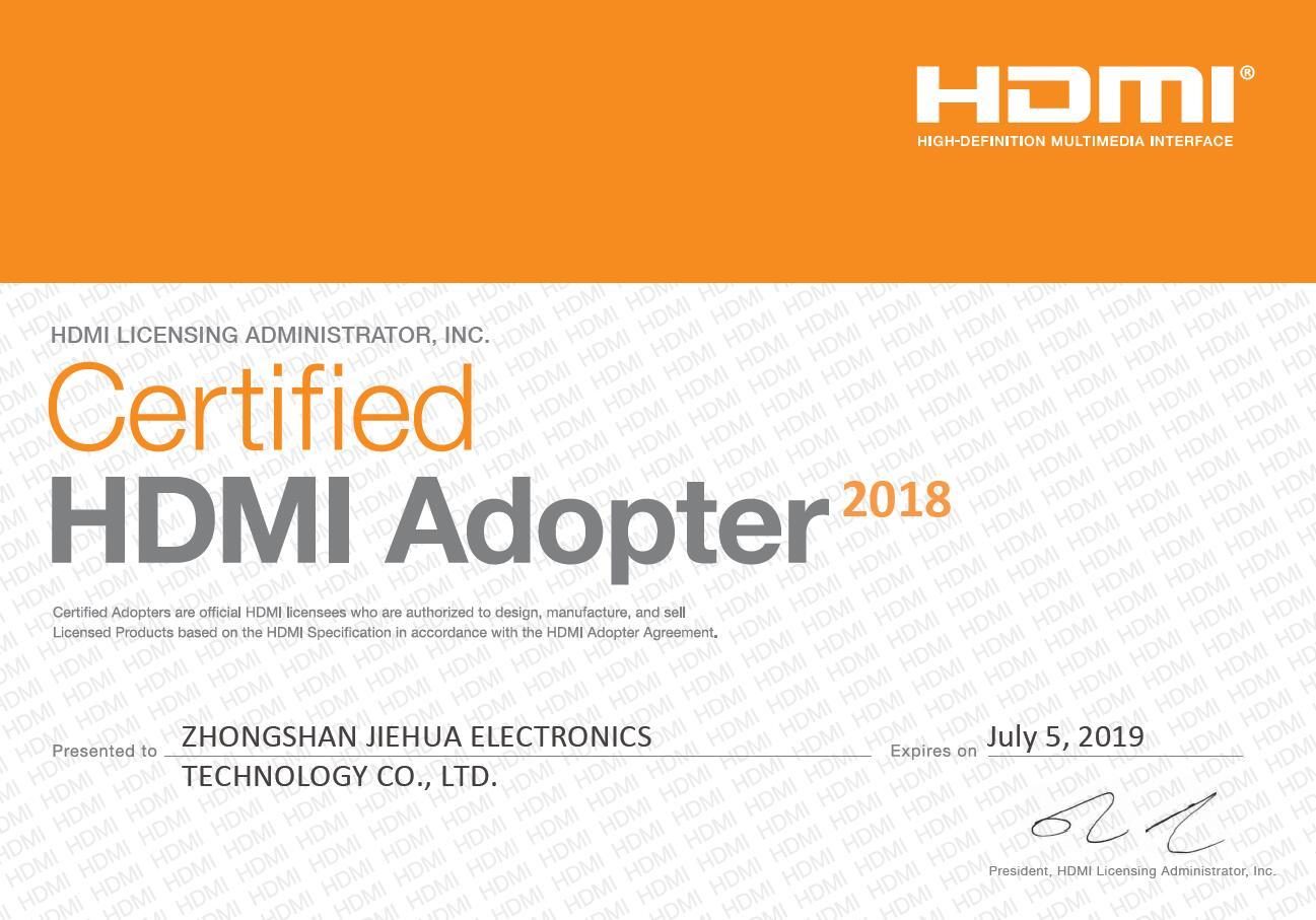 Certificado HDMI Adopter