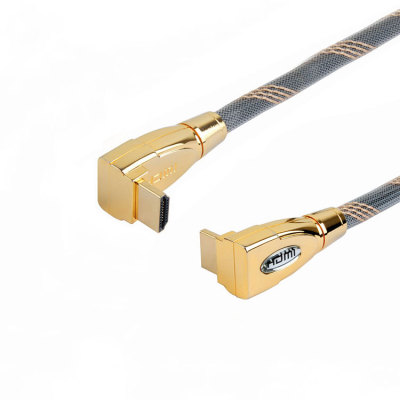24K Gold Plated 90 degree Zinc Alloy Shell male to male 4k hdmi 2.0 cable