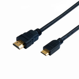 High Speed 2160p 4K 3D Basic PVC Black HDTV Gold Ultra HD Mini HDMI Cable