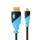 High Speed  Mini HDMI Cable with Ethernet, ARC, PS4, XBOX, HDTV  Black+Blue PVC Injection Assembly