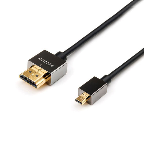 24K Gold Plated Aluminum Shell male to male 4k Slim Micro hdmi 2.0 cable