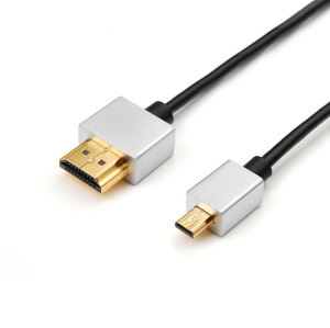 24K Gold Plated Aluminum Shell male to male 4k Slim Micro hdmi 2.0 cable