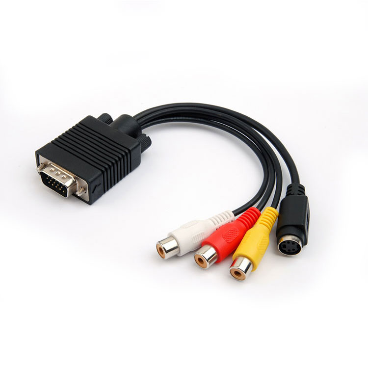 for Laptop PC Computer Video Out TV HDTV LCD Projector Monitor VGA-RCA ONLY WORK with PC Video Card supports TV output through VGA Port Insten VGA to RCA Cable VGA to TV 3 RCA S-Video AV Adapter 