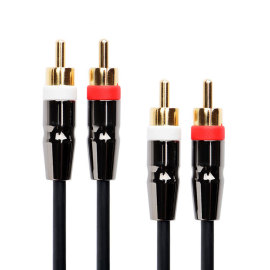 Premium 24K Gold Plated 2RCA Male to 2RCA Male Stereo Audio Cable