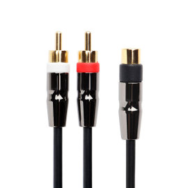 Gold plated 3.5mm  Female Mini Jack to 2 Male RCA Plug Adapter Audio Y Cable