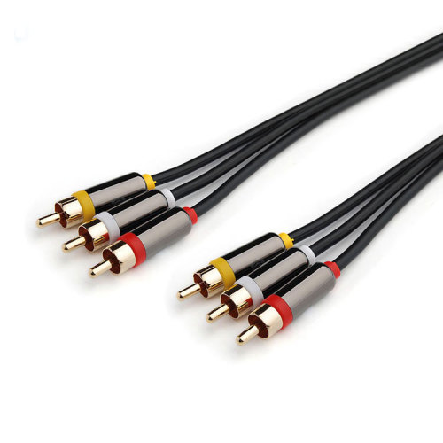 2 way stereo 2RCA to 2RCA audio video AV cable audio speaker cable 24K Gold Plated RCA jack Male To Male