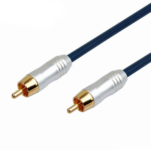 Metal Shell Silvery RCA Phono Male to Female Audio Extension Lead Cable