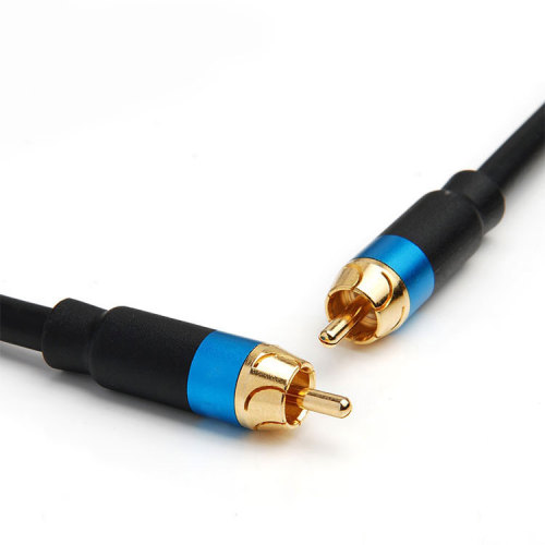 Gold Plated  Metal Shell RCA Phono Male to 3RCA male Audio  Cable