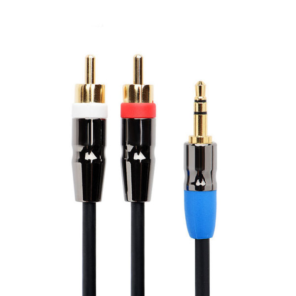 Colorful Gold Plated 3.5 To 2RCA Audio Video cable