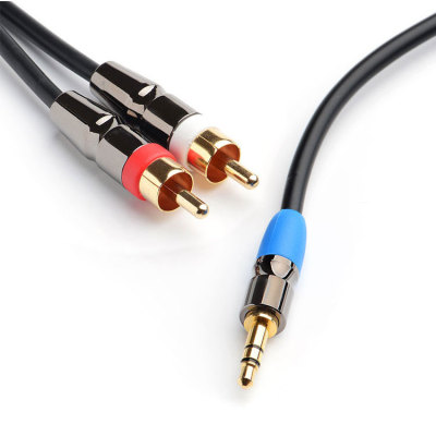 Colorful Gold Plated 3.5 To 2RCA Audio Video cable