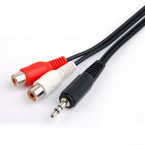 Basic PVC Model 3.5 To 2RCA Female to Male Audio Video cable