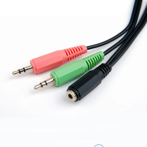 Basic PVC Injection Model 3.5 To 2RCA Female to Male Audio Video cable