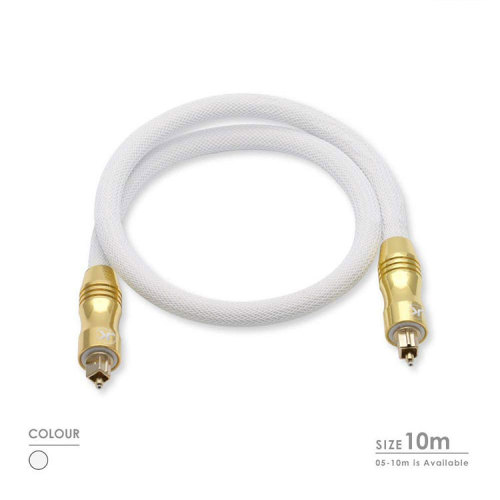 24K Gold-Plated Ultra-Durable  Fiber Optic Male to Male Cord