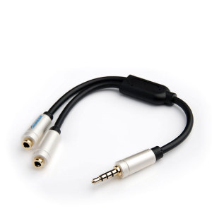 Hot Sale 3.5mm 2 Male to 1 Female Headphone Audio Extension Y Splitter Cable