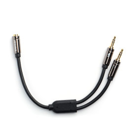 3.5mm 2 Male to 1 Female Headphone Audio Extension Y Splitter Cable