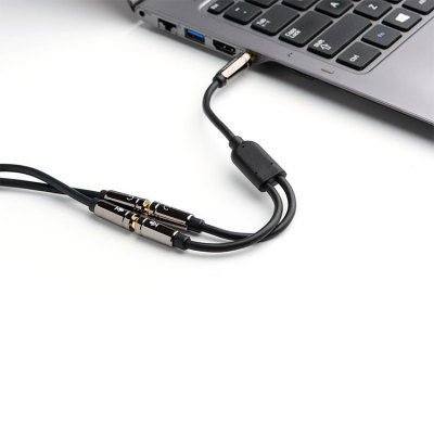 3.5mm 2 Male to 1 Female Headphone Audio Extension Y Splitter Cable