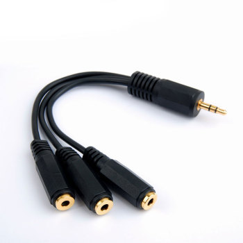 3.5mm 3 Female to 1 Male Headphone Audio Extension Y Splitter Cable