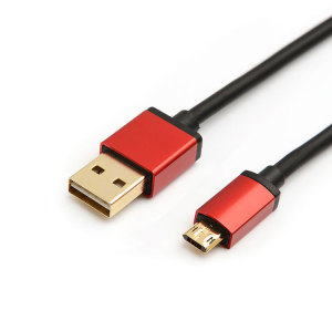 Metal housing head metal USB  2.0 Micro 5p fast charging data syne cable