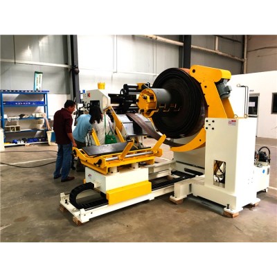 GLK4-800 Decoiler Straightener Feeder 3 In 1 Machine For Brake Pads Stamping In Press Room