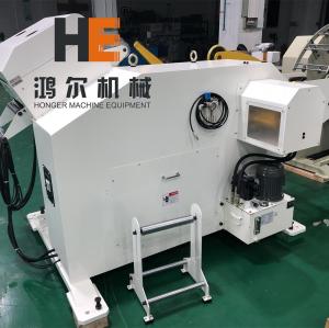 GL-500 2 in 1 Decoiler Straightener Combo machine working with coil feeder and press machine