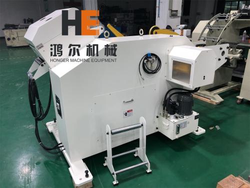 GL-200 2 in 1 Decoiler Straightener Combo machine working with coil feeder and press machine