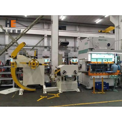 GLK2 Unit Decoiler Straightener Feeder Machine With Press For Electrical Components Stamping Line