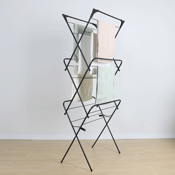 Space Saving Portable 3 Tier Clothes Airer Foldable Towel Rack Stand Laundry Drying Rack