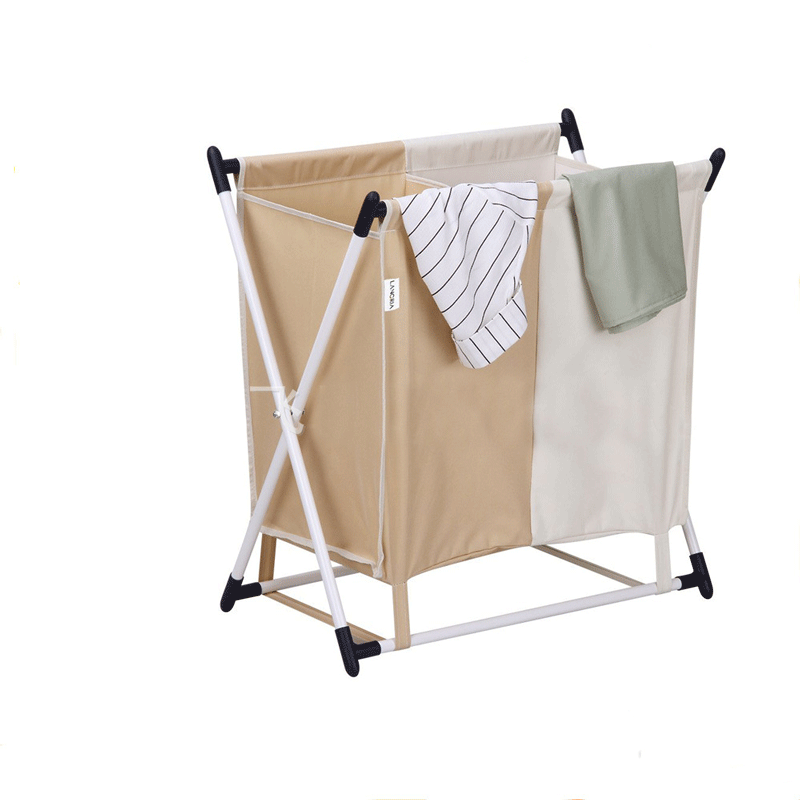 Collapsible Storage Bin/clothes Hamper/bathroom Laundry Basket with Frame 2 Grid Laundry Basket Cloth Washing Home Laundry 14mm